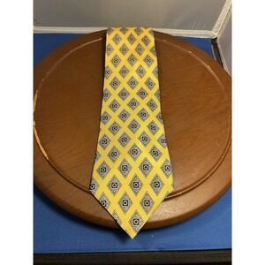 Fashion Neckwear Yellow Men's 100% Silk Tie Geometric‎ Necktie